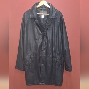 Leather Topcoat/trenchcoat By South Wind